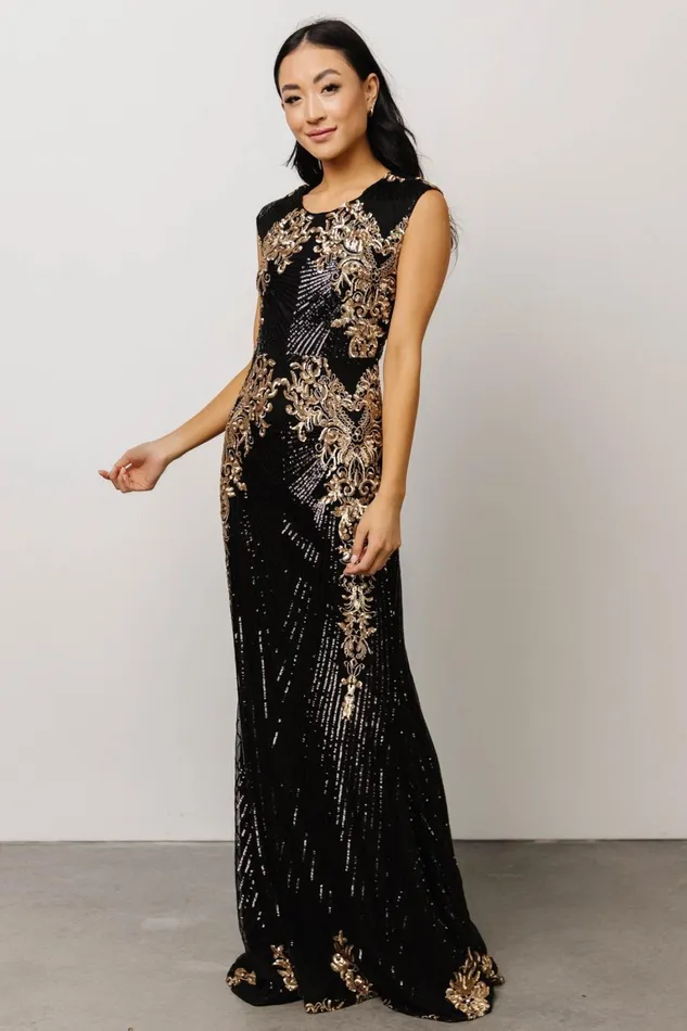 Azura Gown Black And Gold Women Baltic Born Mother Of The Bride Azura Gown Black And Gold Women Baltic Born Mother Of The Bride