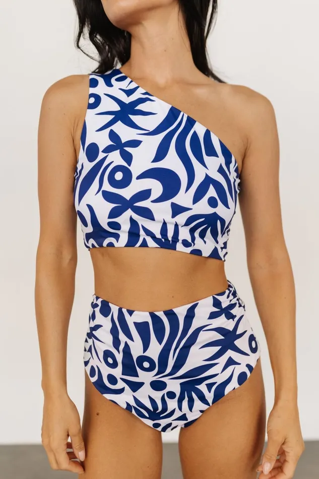 Bali High Rise Bikini Bottom White Navy Women Baltic Born Bikini Bali High Rise Bikini Bottom White Navy Women Baltic Born Bikini