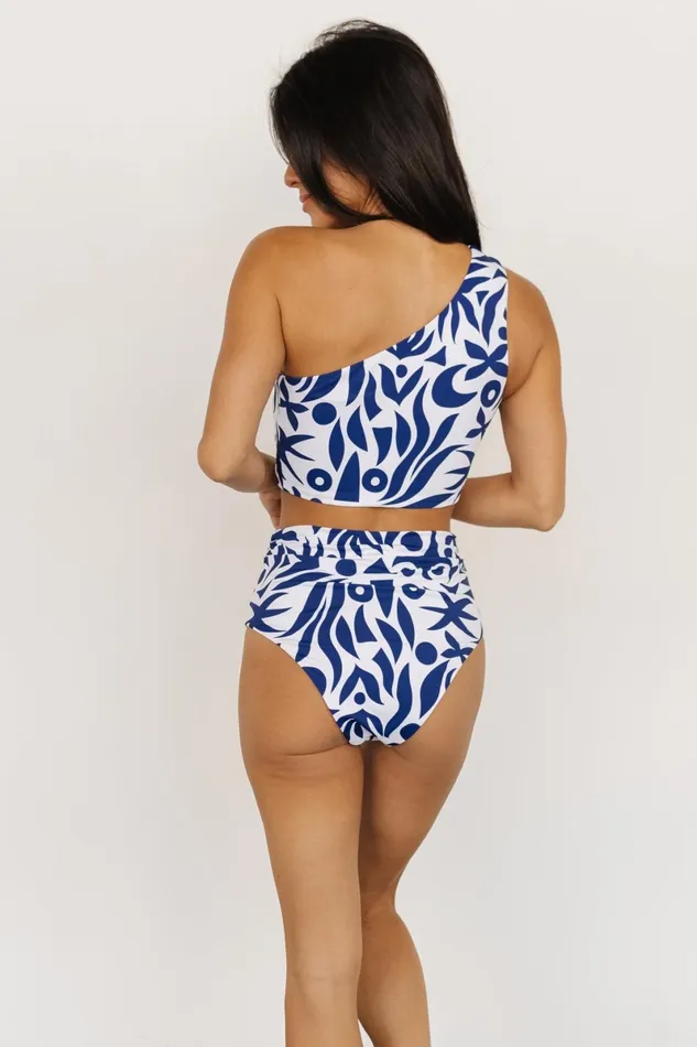 Bali High Rise Bikini Bottom White Navy Women Baltic Born Bikini Bali High Rise Bikini Bottom White Navy Women Baltic Born Bikini