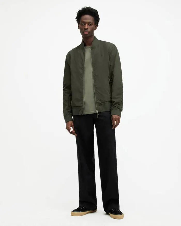 Bassett Ramskull Bomber Jacket Dull Khaki Men AllSaints Jackets and Coats