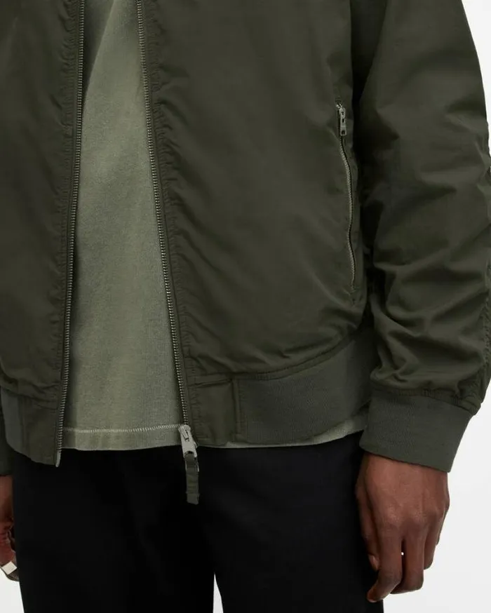 Bassett Ramskull Bomber Jacket Dull Khaki Men AllSaints Jackets and Coats