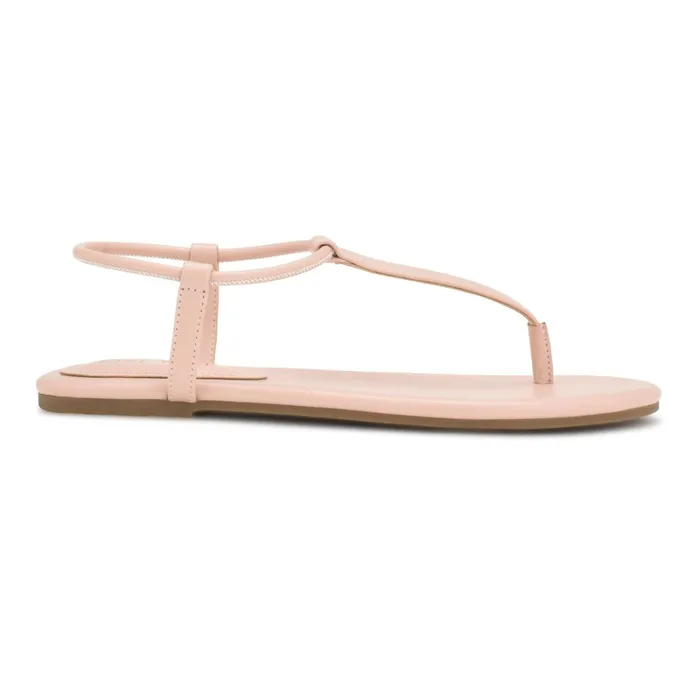 Bassie Flat Sandals Light Pink Women Nine West Flats