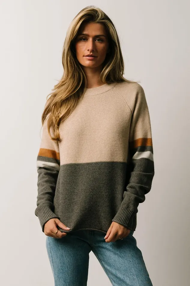 Baylor Color Block Sweater Natural Multi Women Baltic Born Sweaters Baylor Color Block Sweater Natural Multi Women Baltic Born Sweaters