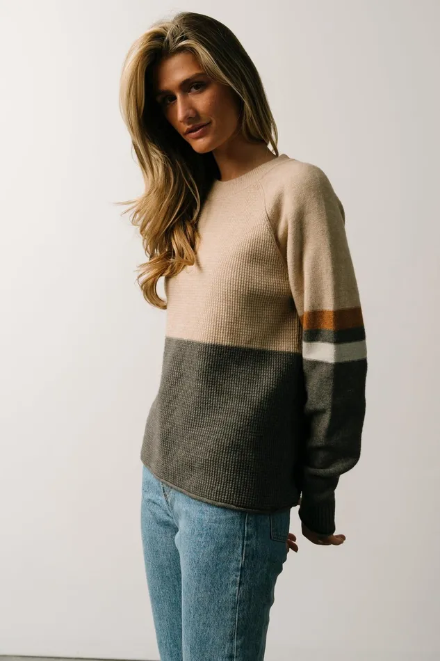 Baylor Color Block Sweater Natural Multi Women Baltic Born Sweaters Baylor Color Block Sweater Natural Multi Women Baltic Born Sweaters