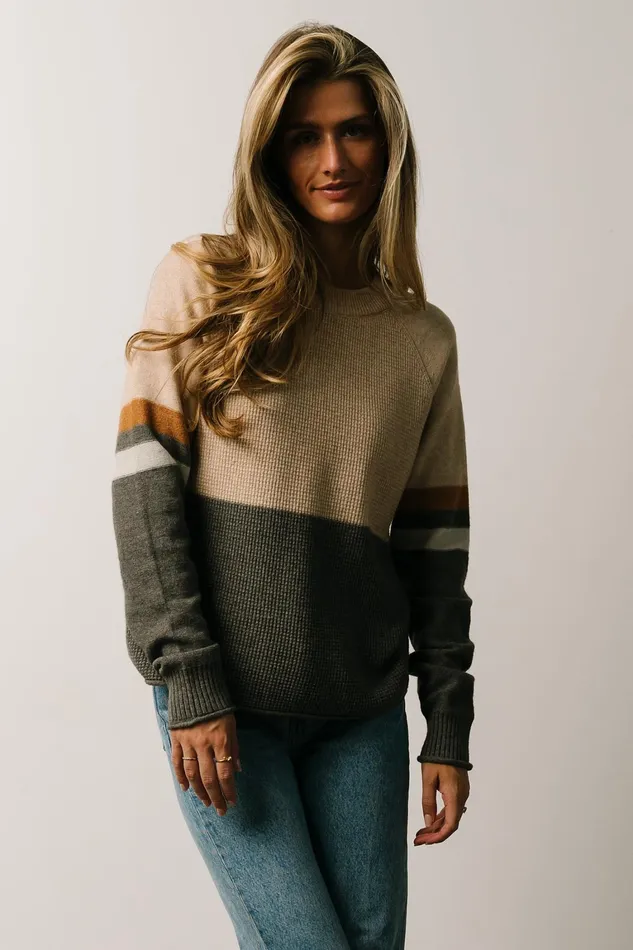 Baylor Color Block Sweater Natural Multi Women Baltic Born Sweaters Baylor Color Block Sweater Natural Multi Women Baltic Born Sweaters