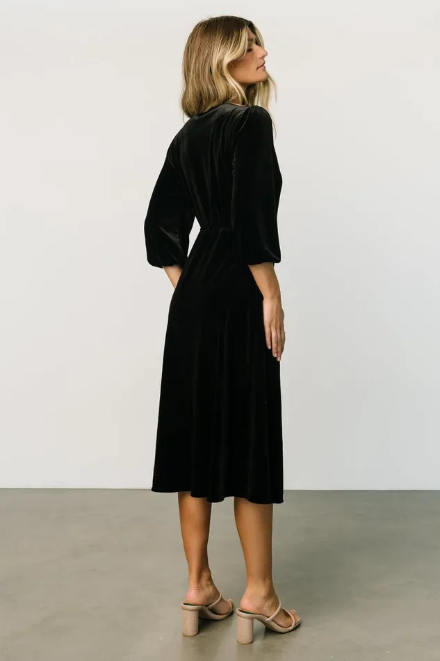 Beckinsale Velvet Wrap Dress Black Women Baltic Born Mother Of The Bride Beckinsale Velvet Wrap Dress Black Women Baltic Born Mother Of The Bride