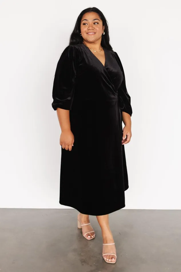 Beckinsale Velvet Wrap Dress Black Women Baltic Born Mother Of The Bride Beckinsale Velvet Wrap Dress Black Women Baltic Born Mother Of The Bride