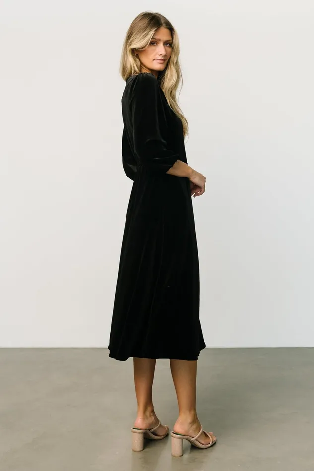 Beckinsale Velvet Wrap Dress Black Women Baltic Born Mother Of The Bride Beckinsale Velvet Wrap Dress Black Women Baltic Born Mother Of The Bride