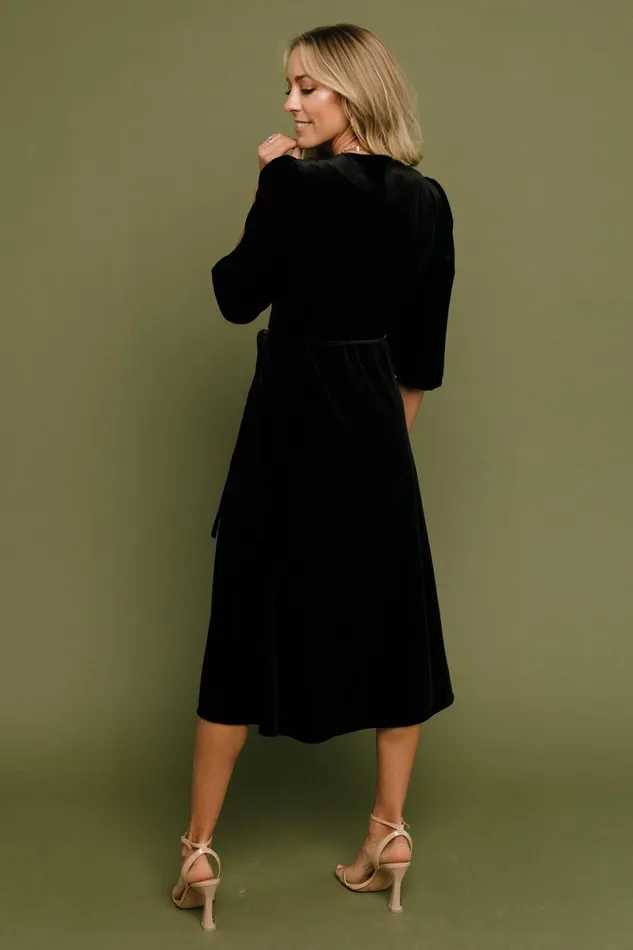 Beckinsale Velvet Wrap Dress Black Women Baltic Born Mother Of The Bride Beckinsale Velvet Wrap Dress Black Women Baltic Born Mother Of The Bride
