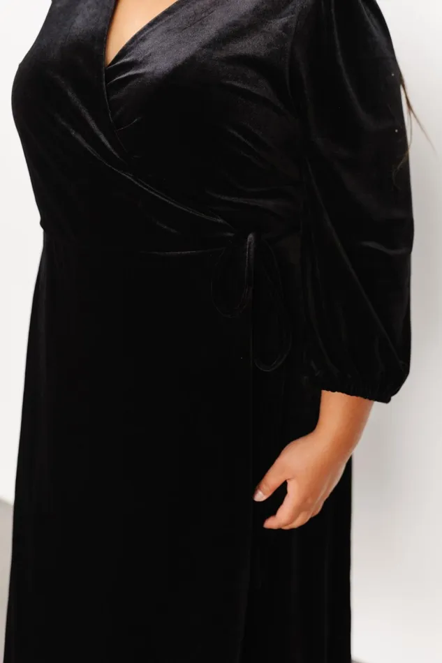 Beckinsale Velvet Wrap Dress Black Women Baltic Born Mother Of The Bride Beckinsale Velvet Wrap Dress Black Women Baltic Born Mother Of The Bride