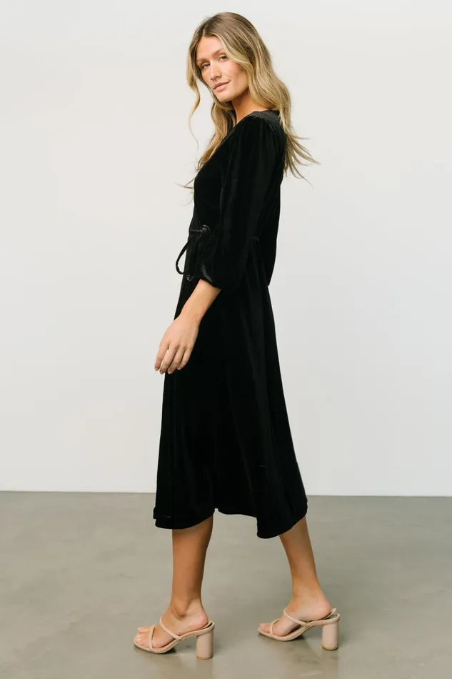 Beckinsale Velvet Wrap Dress Black Women Baltic Born Mother Of The Bride Beckinsale Velvet Wrap Dress Black Women Baltic Born Mother Of The Bride