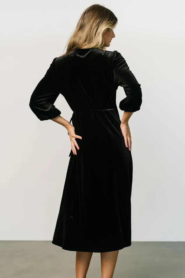 Beckinsale Velvet Wrap Dress Black Women Baltic Born Mother Of The Bride Beckinsale Velvet Wrap Dress Black Women Baltic Born Mother Of The Bride
