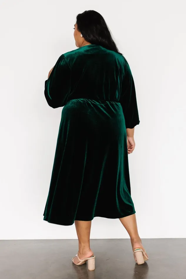 Beckinsale Velvet Wrap Dress Dark Green Women Baltic Born Midi Dresses Beckinsale Velvet Wrap Dress Dark Green Women Baltic Born Midi Dresses