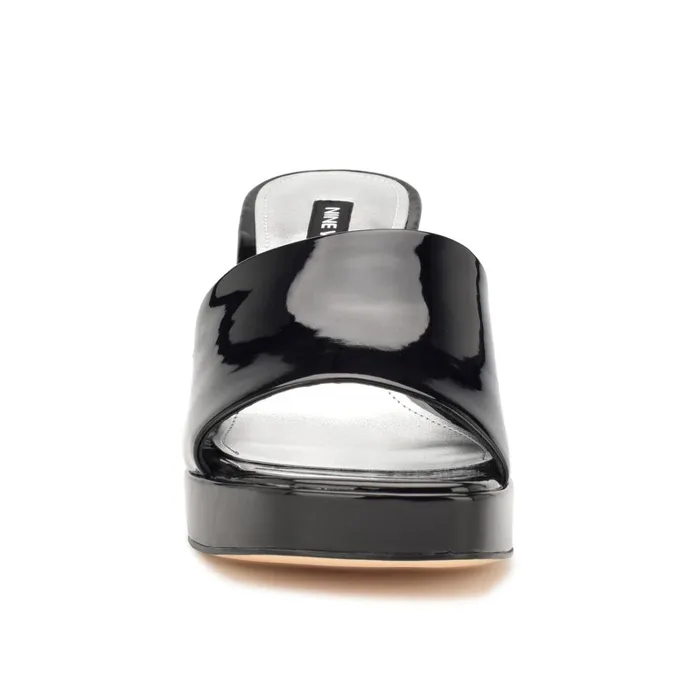 Beez Platform Sandals Black Patent Women Nine West Heeled Beez Platform Sandals Black Patent Women Nine West Heeled
