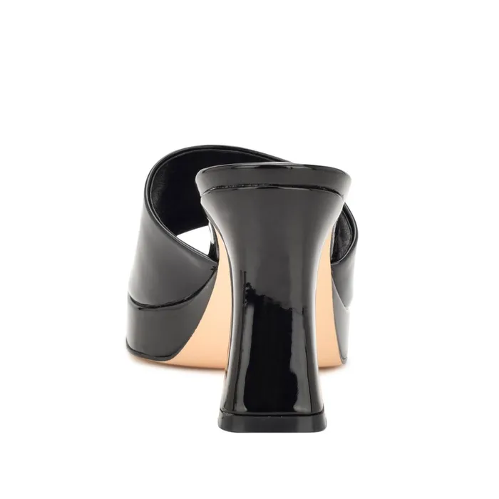 Beez Platform Sandals Black Patent Women Nine West Heeled Beez Platform Sandals Black Patent Women Nine West Heeled