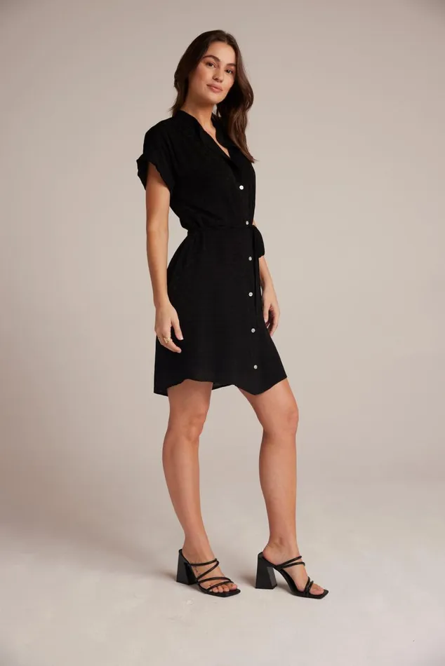 Bella Dahl Belted Shirred Dress 8211 Black Women Mini Dresses Bella Dahl Belted Shirred Dress 8211 Black Women Mini Dresses