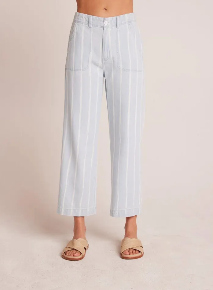 Bella Dahl Blakely Utility Wide Leg Crop 8211 Bleach Stripe Wash Women Pants Bella Dahl Blakely Utility Wide Leg Crop 8211 Bleach Stripe Wash Women Pants