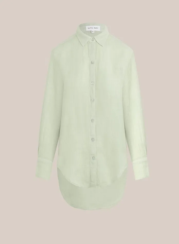 Bella Dahl Boyfriend Button Down 8211 Pale Palm Women Button Down