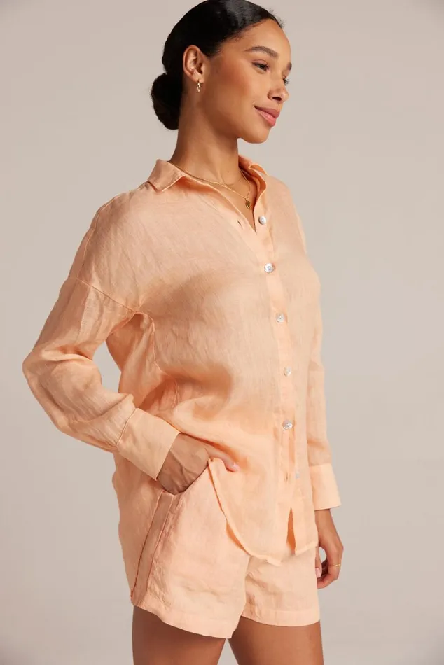 Bella Dahl Boyfriend Button Down 8211 Peach Parker Women Long Sleeve Bella Dahl Boyfriend Button Down 8211 Peach Parker Women Long Sleeve