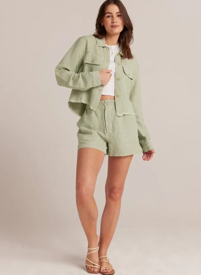 Bella Dahl Callie Ruffle Short 8211 Muted Army Women Shorts