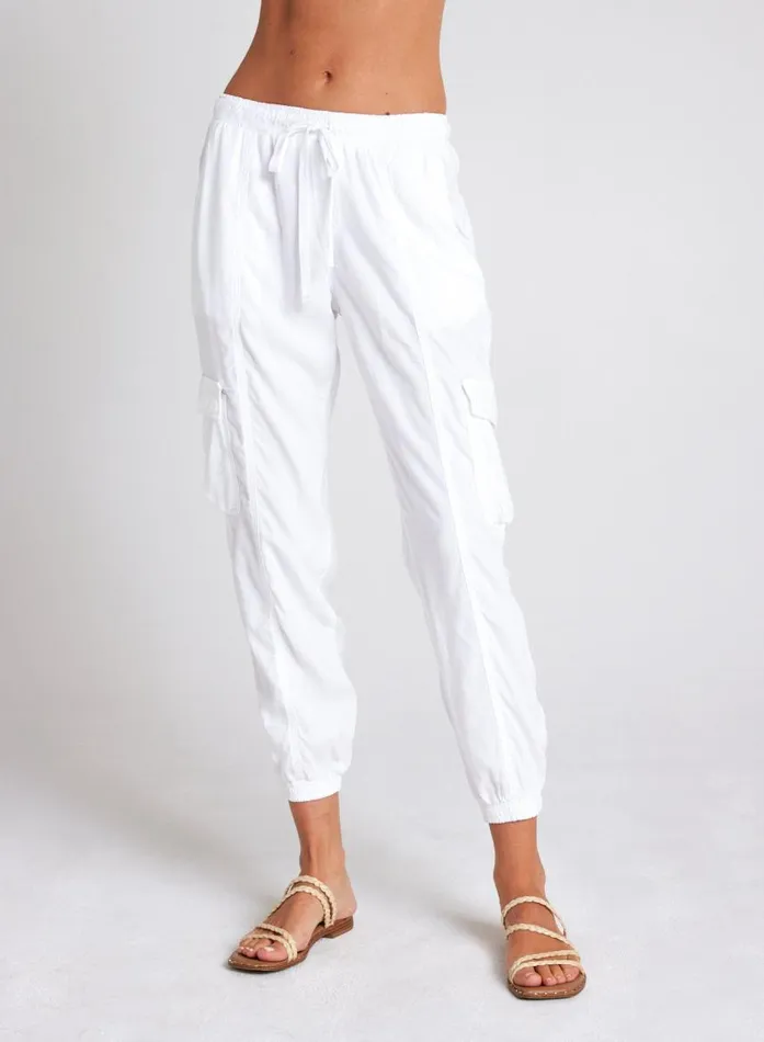 Bella Dahl Cargo Track Pants 8211 White Women Joggers