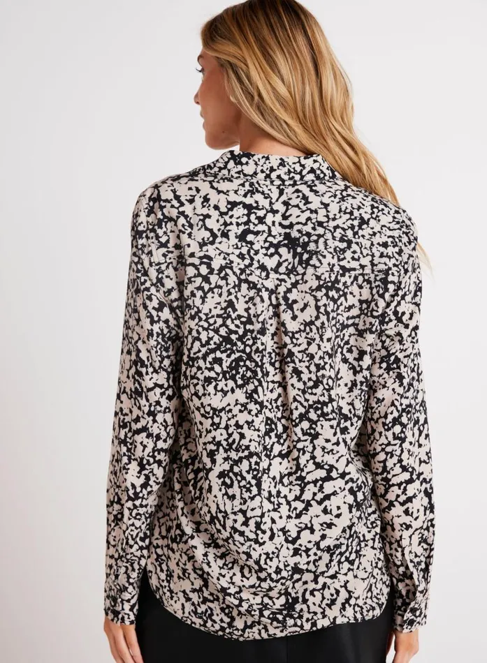 Bella Dahl Clean Shirt 8211 Abstract Bloom Print Women Long Sleeve Bella Dahl Clean Shirt 8211 Abstract Bloom Print Women Long Sleeve