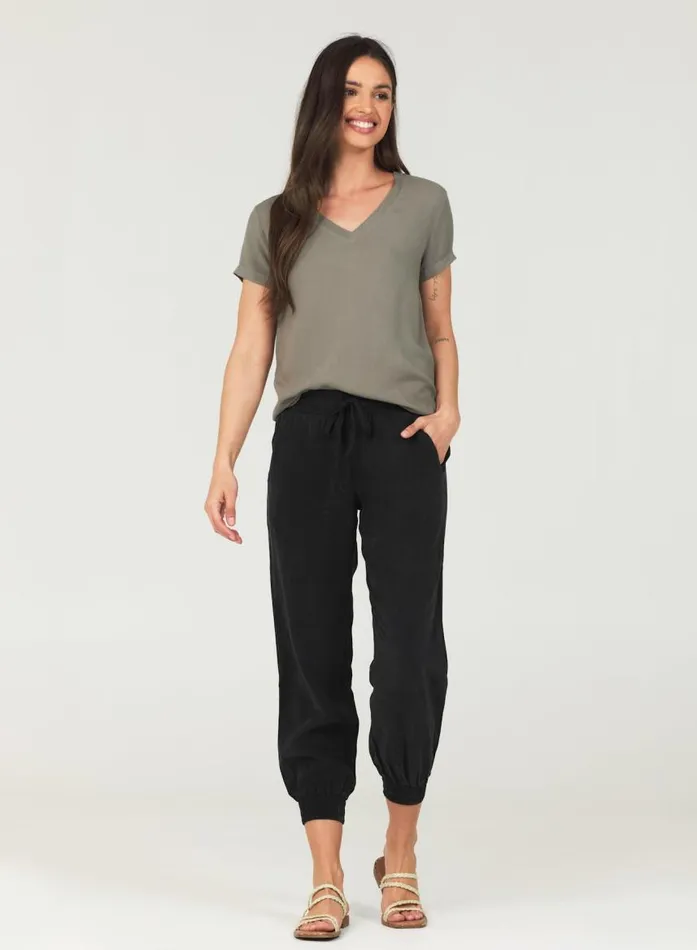 Bella Dahl Easy Drawstring Jogger 8211 Vintage Black Women Pants