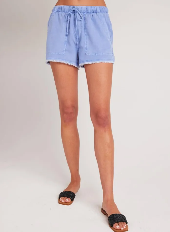 Bella Dahl Frayed Hem Pocket Short 8211 Peri Blue Women Shorts