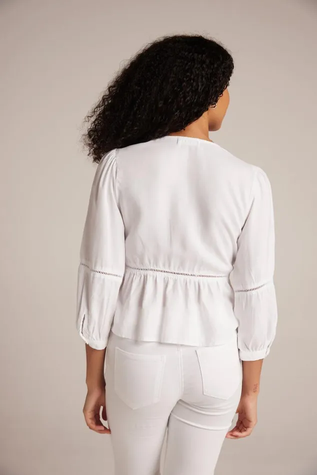 Bella Dahl Ladder Trim Peplum Top 8211 White Women Long Sleeve Bella Dahl Ladder Trim Peplum Top 8211 White Women Long Sleeve