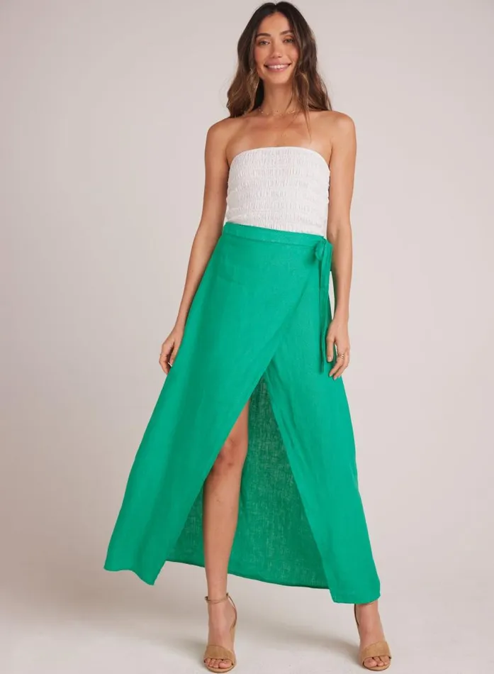Bella Dahl Maxi Wrap Skirt 8211 Tropical Green Women Skirts
