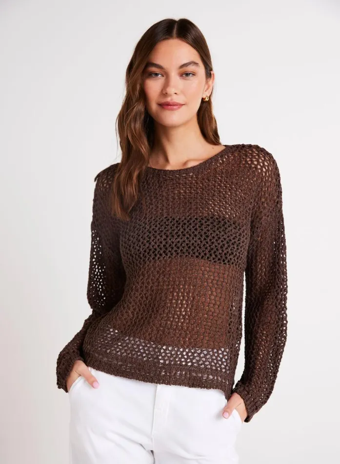Bella Dahl Relaxed Dropped Shoulder Sweater 8211 Cocoa Cabana Women Long Sleeve
