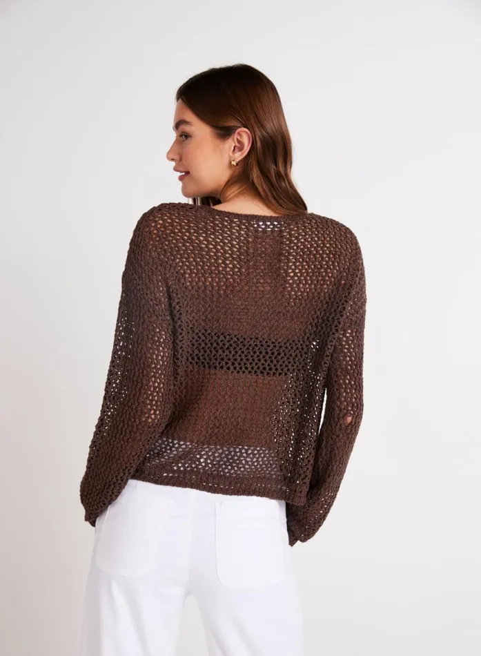 Bella Dahl Relaxed Dropped Shoulder Sweater 8211 Cocoa Cabana Women Long Sleeve