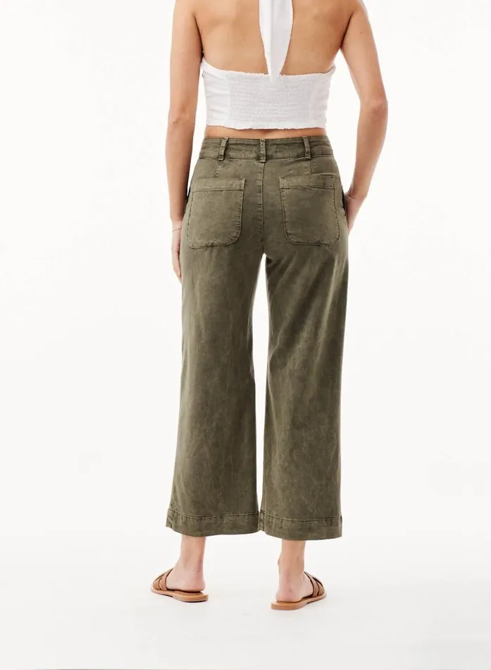 Bella Dahl Saige Wide Leg Crop 8211 Washed Army Women Pants Bella Dahl Saige Wide Leg Crop 8211 Washed Army Women Pants