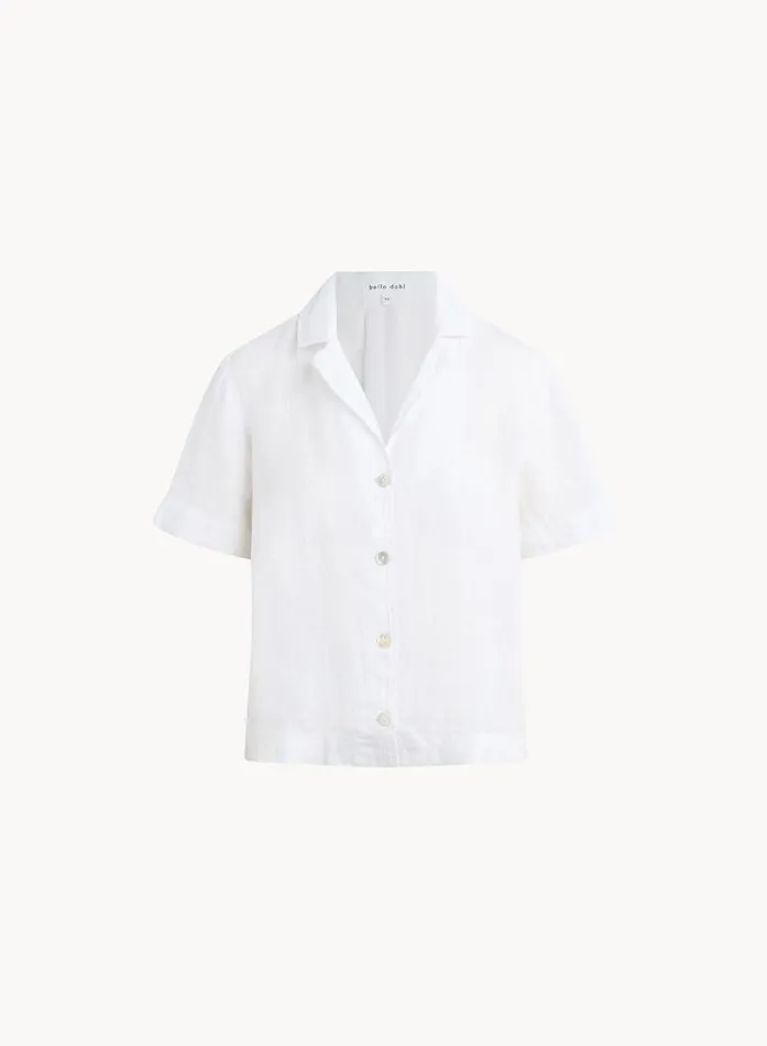 Bella Dahl Short Sleeve Flowy Button Down 8211 White Women Short Sleeve