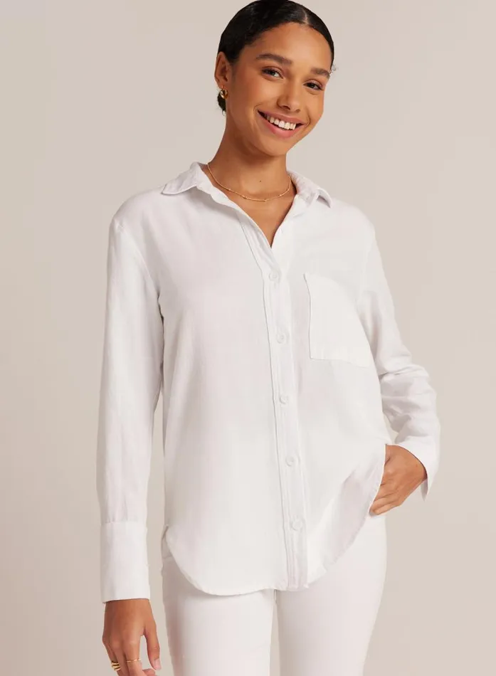 Bella Dahl Single Pocket Shirt 8211 White Women Long Sleeve