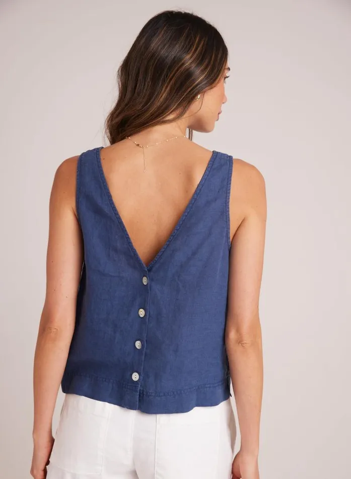 Bella Dahl Sleeveless Button Back VNeck Top 8211 Brazilian Navy Women Sleeveless Bella Dahl Sleeveless Button Back VNeck Top 8211 Brazilian Navy Women Sleeveless