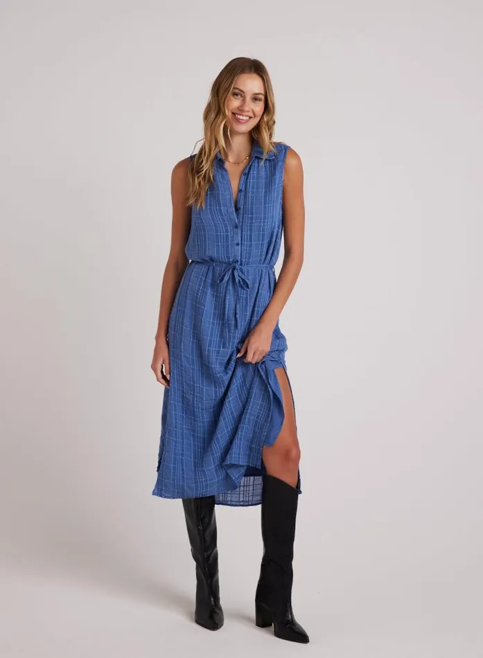 Bella Dahl Sleeveless Pullover Midi Dress 8211 Bright Indigo Women Midi Dresses