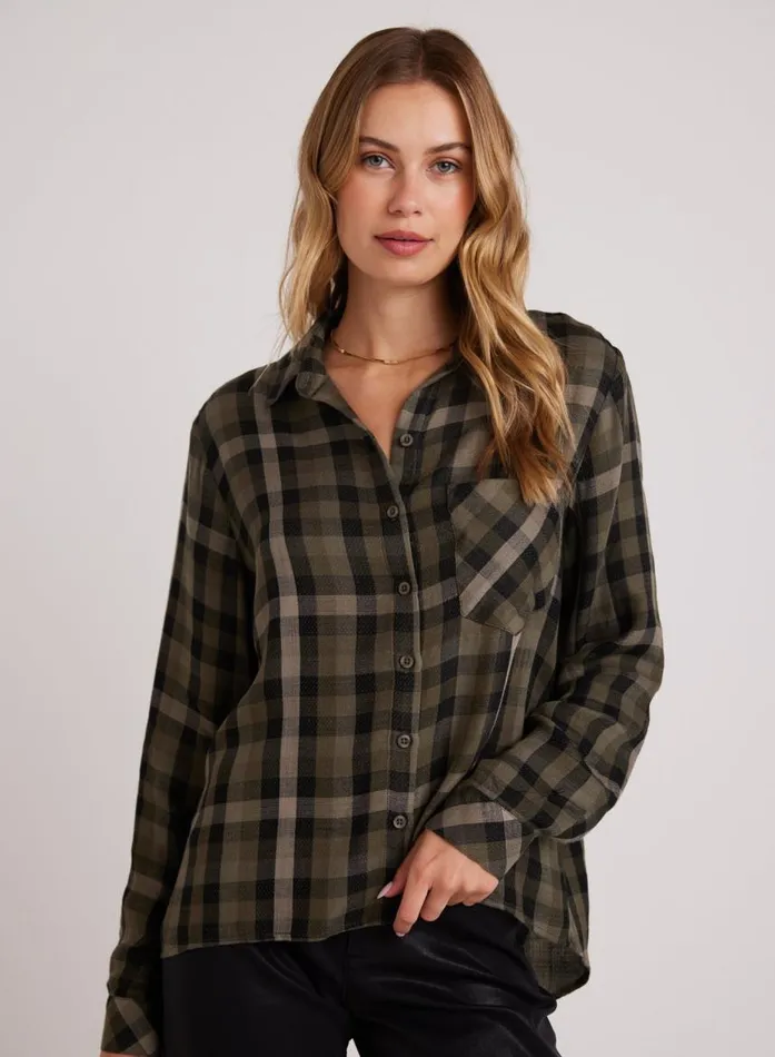 Bella Dahl Slouchy Pocket Button Down 8211 Olive Plaid Women Long Sleeve Bella Dahl Slouchy Pocket Button Down 8211 Olive Plaid Women Long Sleeve