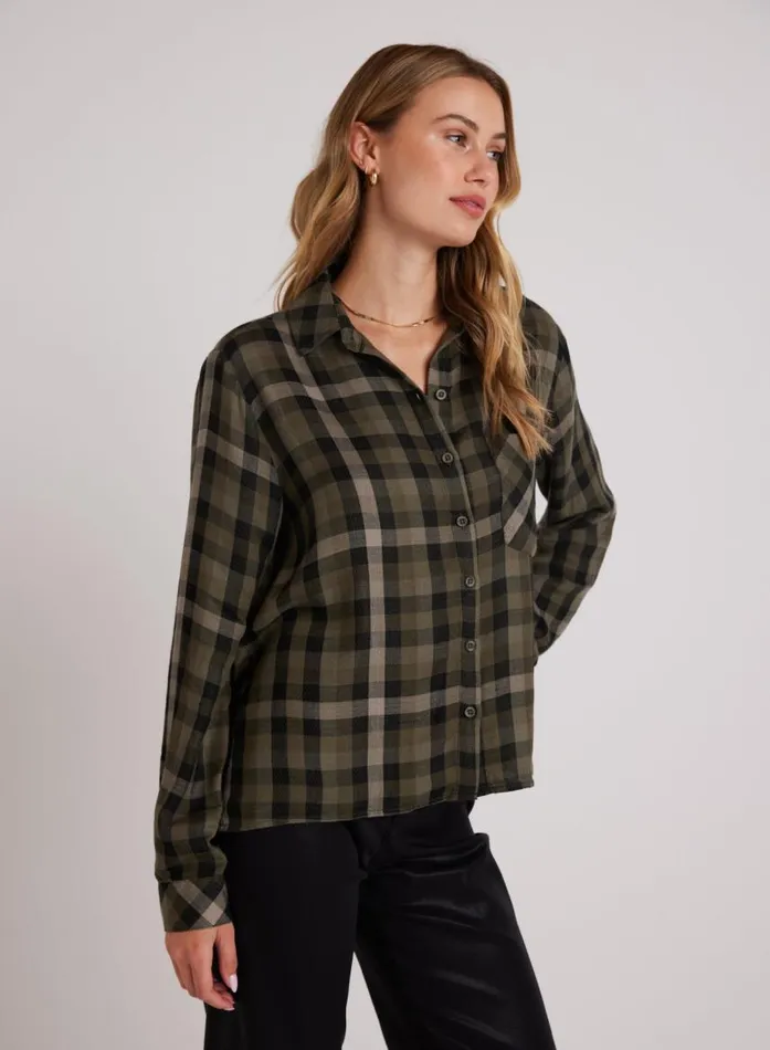 Bella Dahl Slouchy Pocket Button Down 8211 Olive Plaid Women Long Sleeve Bella Dahl Slouchy Pocket Button Down 8211 Olive Plaid Women Long Sleeve