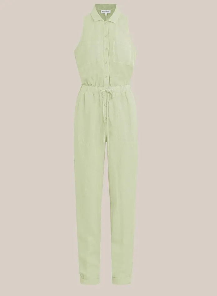 Bella Dahl Sunday Pocket Jumpsuit 8211 Muted Army Women Rompers and Jumpsuits
