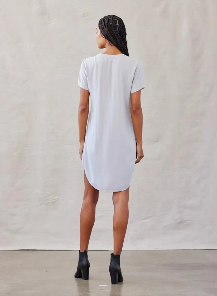 Bella Dahl VNeck Tee Dress 8211 Foggy Sky Women Mini Dresses