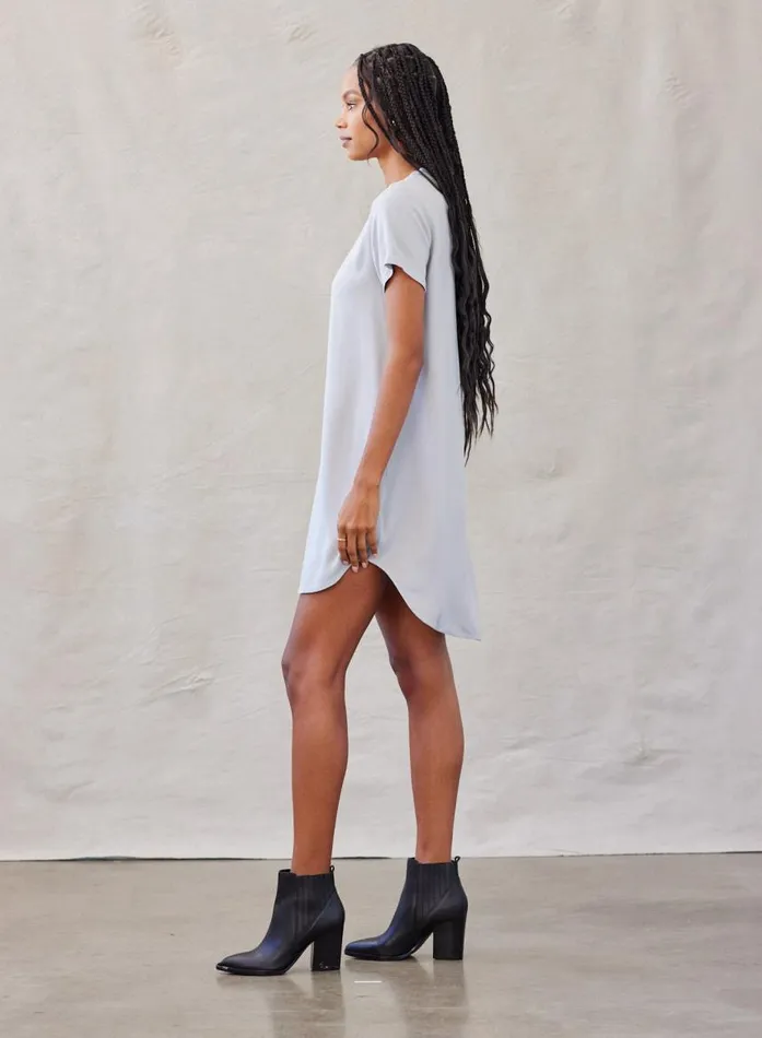 Bella Dahl VNeck Tee Dress 8211 Foggy Sky Women Mini Dresses