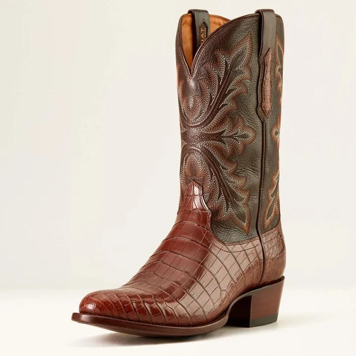 Bench Made James Western Boot Whiskey Nile Crocrustic Tobacco Men Ariat Western Boots