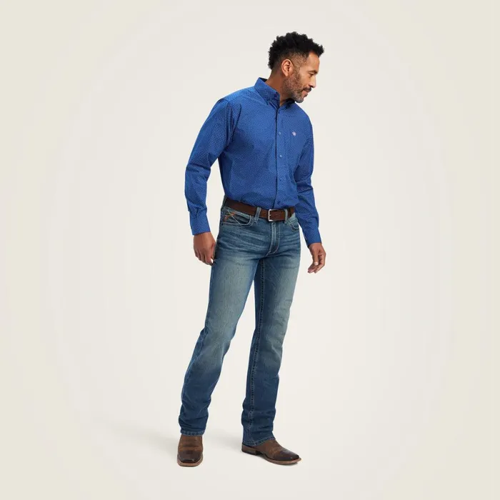 Benedict Classic Fit Shirt Classic Blue Men Ariat Button Down Shirts Benedict Classic Fit Shirt Classic Blue Men Ariat Button Down Shirts
