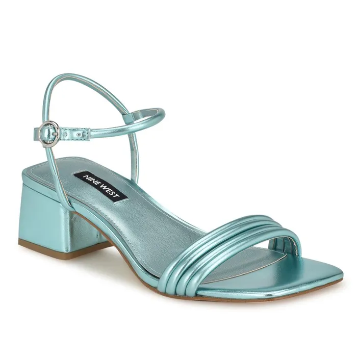 Bernise Block Heel Sandals Blue Women Nine West Dress Bernise Block Heel Sandals Blue Women Nine West Dress