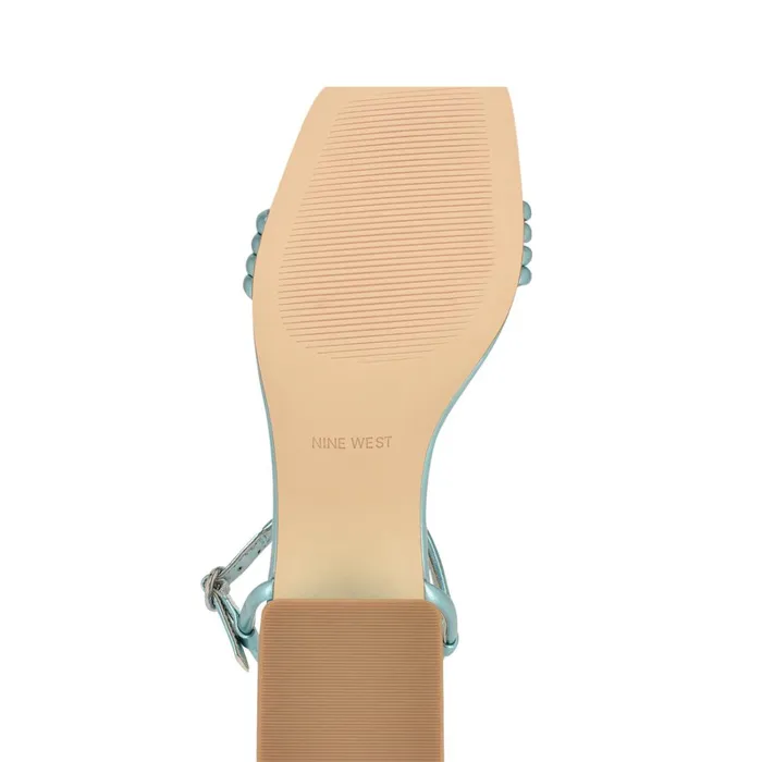 Bernise Block Heel Sandals Blue Women Nine West Dress Bernise Block Heel Sandals Blue Women Nine West Dress