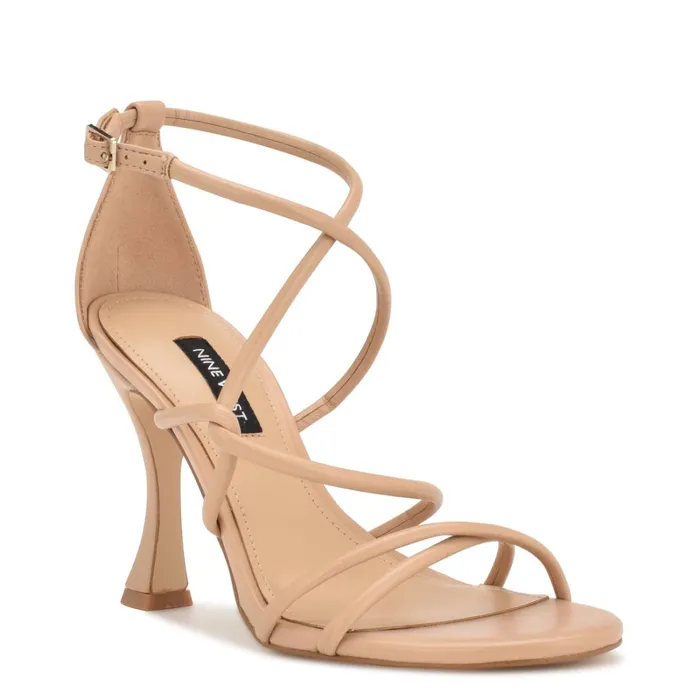 Besasy Strappy Heeled Sandals Warm Blush Women Nine West Heeled Besasy Strappy Heeled Sandals Warm Blush Women Nine West Heeled