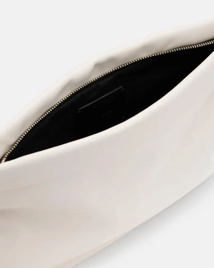 Bettina Leather Clutch Bag Desert White Women AllSaints Accessories