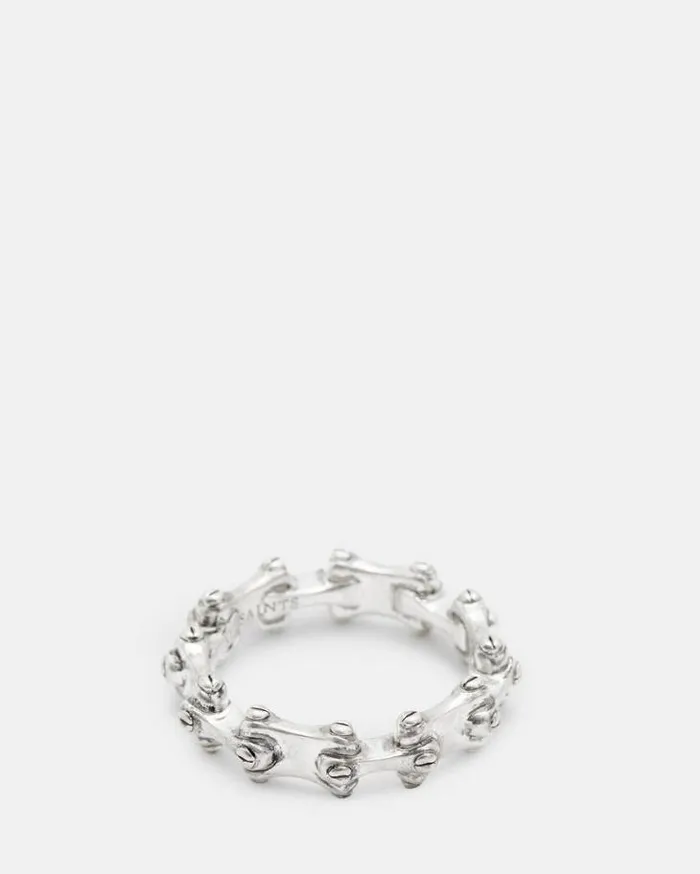 Biker Chain Ring Warm Silver Men AllSaints Jewelry