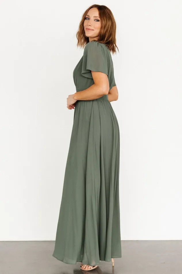Birdie Maxi Dress Dark Sage Women Baltic Born Bump Friendly Birdie Maxi Dress Dark Sage Women Baltic Born Bump Friendly